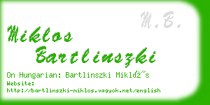 miklos bartlinszki business card